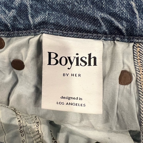 Boyish The Mikey High Rise Wide Leg Jeans in Starfight (30) - Picture 12 of 15